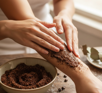 DIY Coffee Body Wrap Energize Smooth Skin Feel