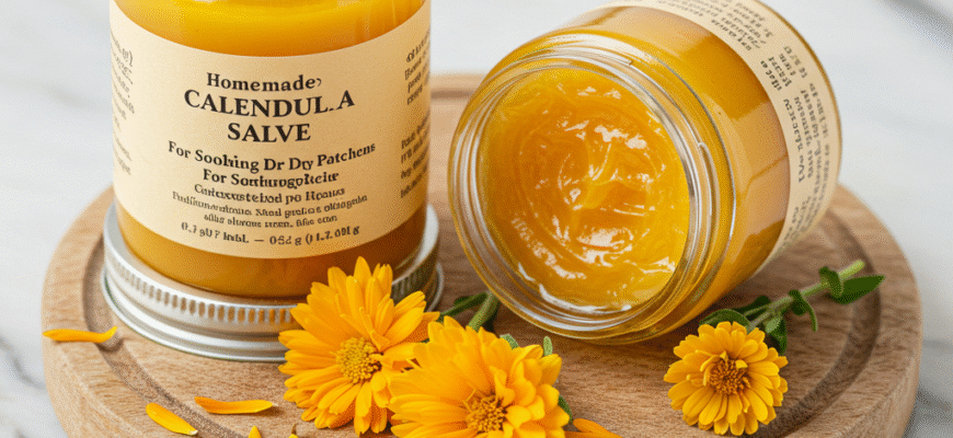 Homemade Calendula Salve for Soothing Dry Patches