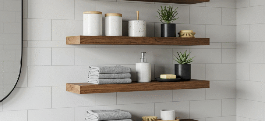 Floating Shelves for Displaying Bathroom Decor Now